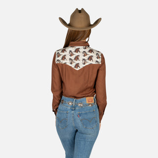 Camisa Panhandle Horse Brown Dama