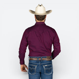 Camisa Rodeo Rayas Marino Vino Caballero