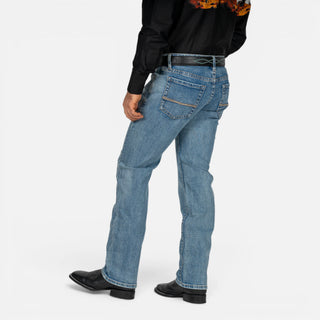 Jeans Rock & Roll Denim Revolver Straight Boot Medium Wash Caballero