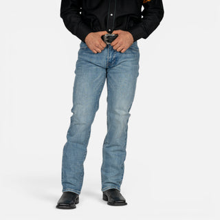 Jeans Rock & Roll Denim Revolver Straight Boot Medium Wash Caballero