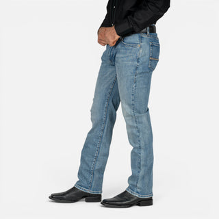 Jeans Rock & Roll Denim Revolver Straight Boot Medium Wash Caballero