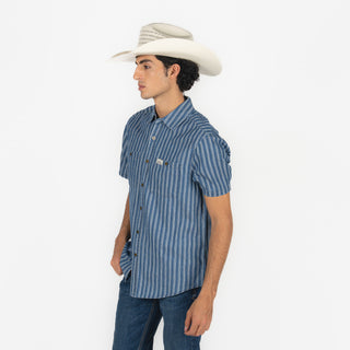 Camisa Kimes Ranch Shifter Indigo Stripe Caballero