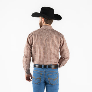 Camisa Rodeo Estampado Café Caballero
