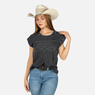 Blusa Panhandle Overzice Ringle Black Dama