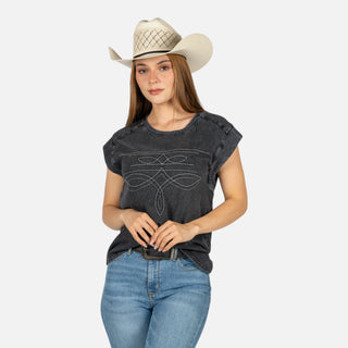 Blusa Panhandle Overzice Ringle Black Dama
