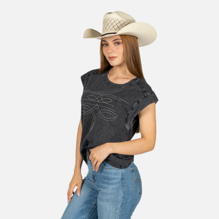 Blusa Panhandle Overzice Ringle Black Dama