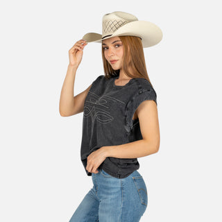 Blusa Panhandle Overzice Ringle Black Dama