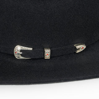 Texana Waco Western Sinaloa Pelo de Conejo Falda 10 cm Negro