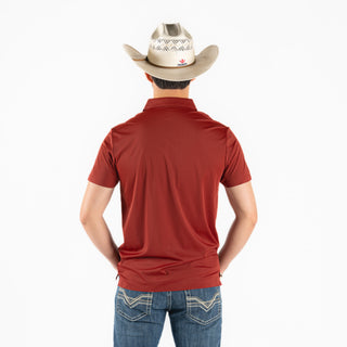 Playera Polo Rodeo Vino Caballero