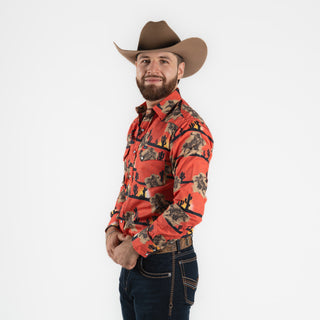 Camisa Wrangler Jinete Rojo Caballero