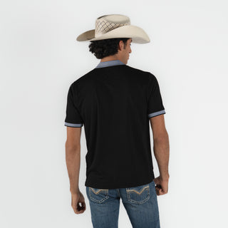 Playera Polo Cuadra Negro Caballero