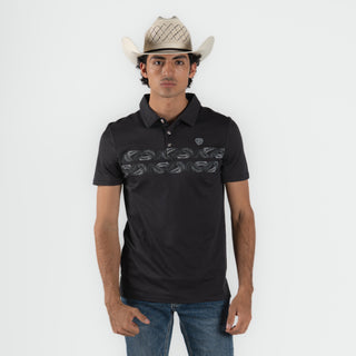 Playera Polo Rock & Roll Palm Charcoal Caballero