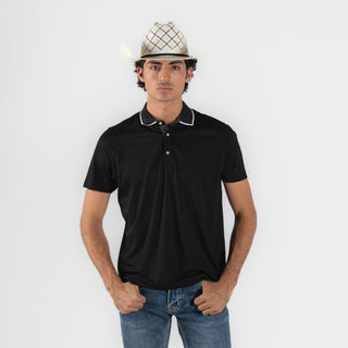 Playera Polo Cuadra Negro Caballero