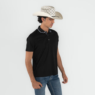 Playera Polo Cuadra Negro Caballero
