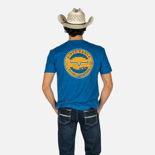 Playera Kimes Ranch Wood Stamp Heather Cool Blue Caballero