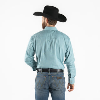 Camisa Rodeo Turquesa Liso Caballero