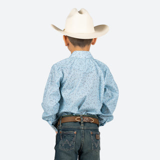 Camisa Rodeo Estampado Azul Niño