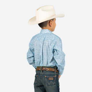 Camisa Rodeo Estampado Azul Niño