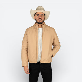 Chamarra Wrangler Logo Beige Caballero