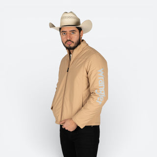 Chamarra Wrangler Logo Beige Caballero