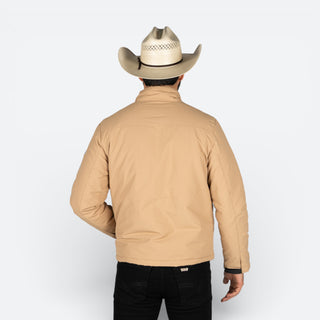 Chamarra Wrangler Logo Beige Caballero