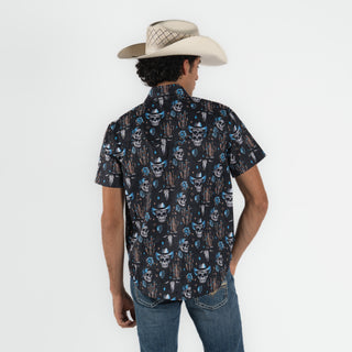 Camisa Rock & Roll Denim Western Charcoal Caballero