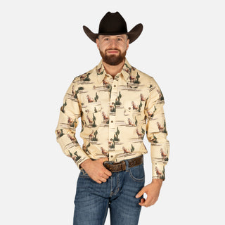 Camisa Rock & Roll Denim Caballo Brown Caballero
