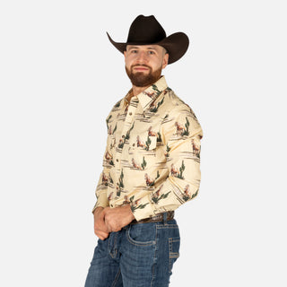 Camisa Rock & Roll Denim Caballo Brown Caballero