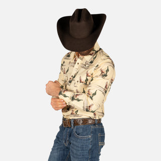 Camisa Rock & Roll Denim Caballo Brown Caballero