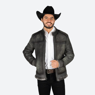 Chamarra Cuadra Borrego Picasso Gris Caballero