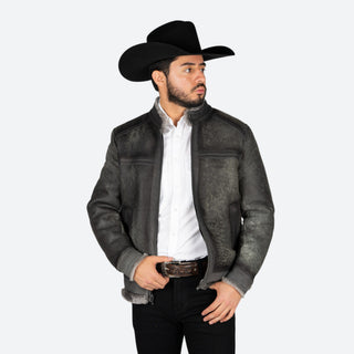 Chamarra Cuadra Borrego Picasso Gris Caballero