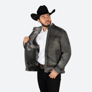 Chamarra Cuadra Borrego Picasso Gris Caballero