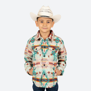 Chamarra Rock & Roll Denim Aztec Aqua Niño
