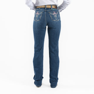 Jeans Wrangler High Rise Toro Rosa Dama