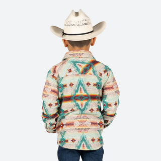 Chamarra Rock & Roll Denim Aztec Aqua Niño