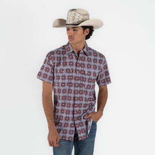Camisa Denver Vino Gris Caballero