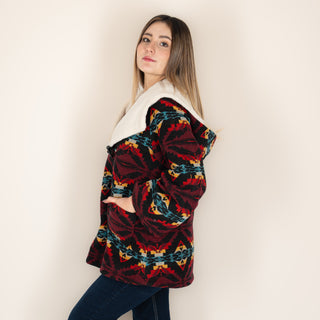 Abrigo Panhandle Aztec Wool Black Dama