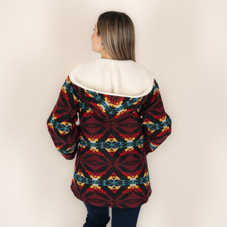 Abrigo Panhandle Aztec Wool Black Dama