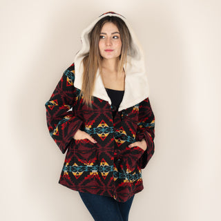 Abrigo Panhandle Aztec Wool Black Dama