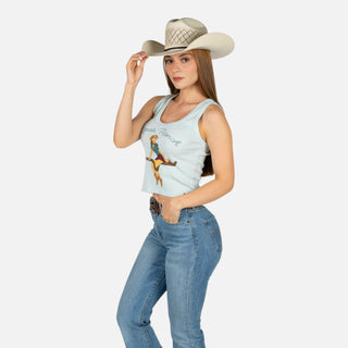 Blusa Kimes Ranch See Saw Ice Blue Dama