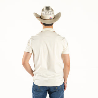 Playera Polo Rodeo Beige Liso Caballero