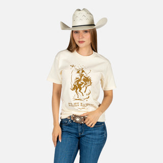 Blusa Kimes Ranch Lucky B Sanddle Bronc Cream Dama