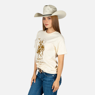 Blusa Kimes Ranch Lucky B Sanddle Bronc Cream Dama