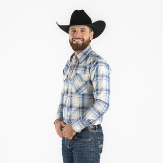 Camisa Wrangler Cuadros Azul Caballero