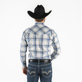 Camisa Wrangler Cuadros Azul Caballero