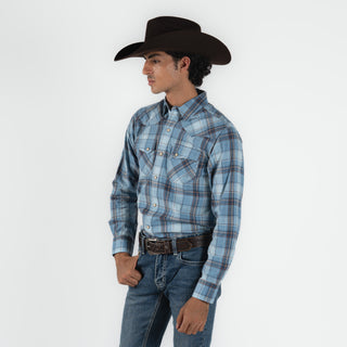 Camisa Ariat Hunter Retro Light Blue Caballero