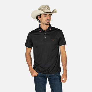 Playera Polo Rodeo Negro 02 Caballero