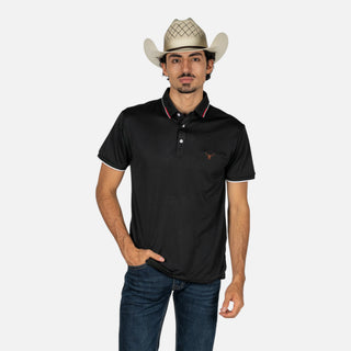 Playera Polo Rodeo Negro 02 Caballero