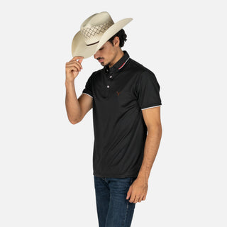 Playera Polo Rodeo Negro 02 Caballero