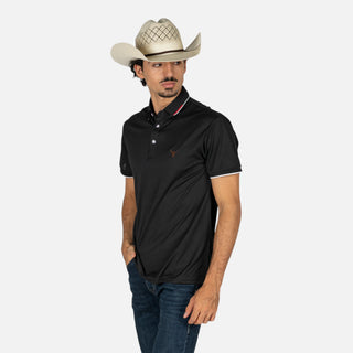 Playera Polo Rodeo Negro 02 Caballero